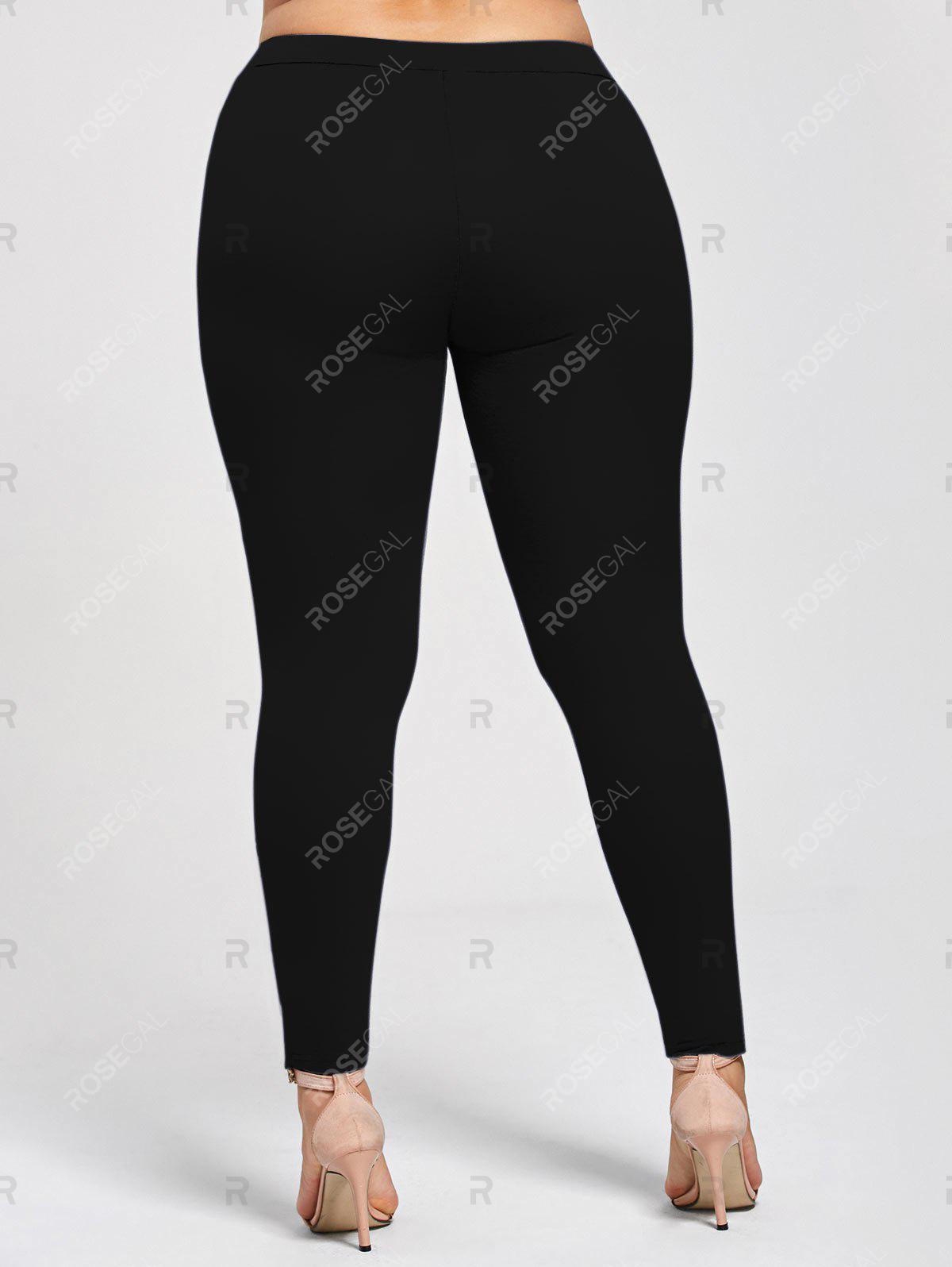 Plus Size Appliqued Skinny Jersey Leggings