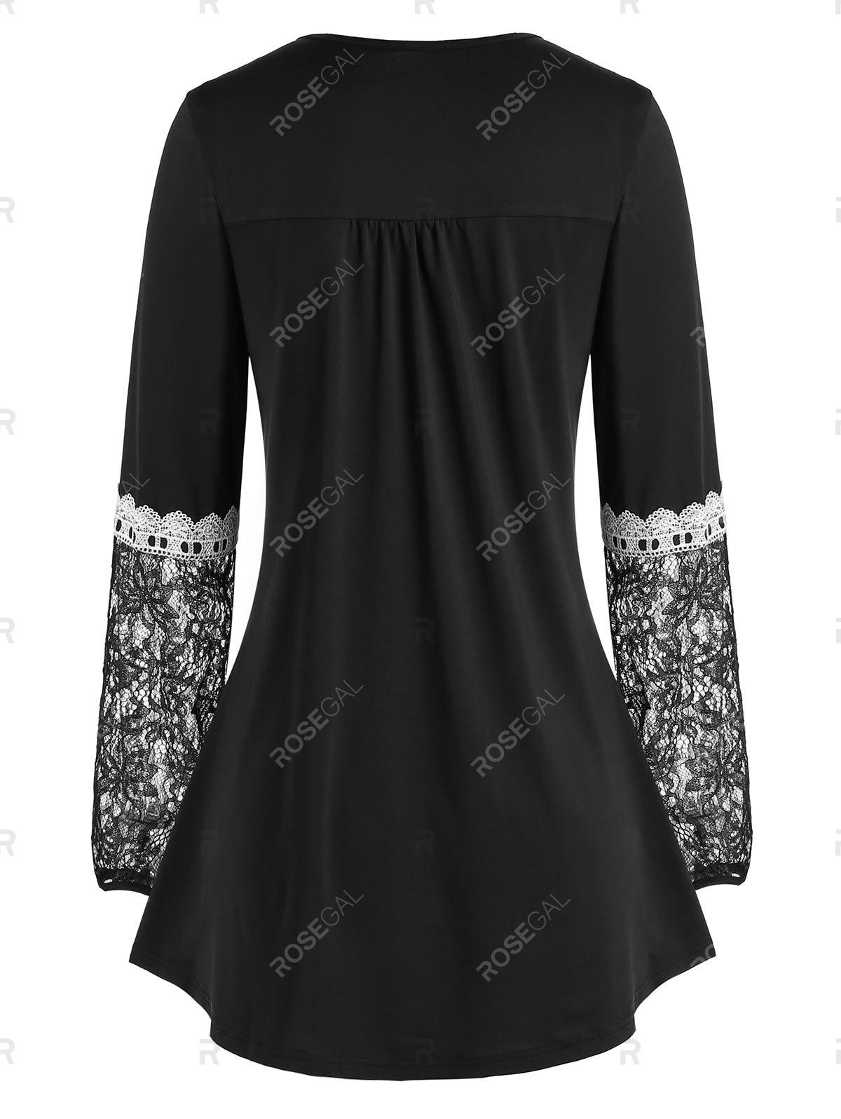 Plus Size Lace Panel Tunic Top