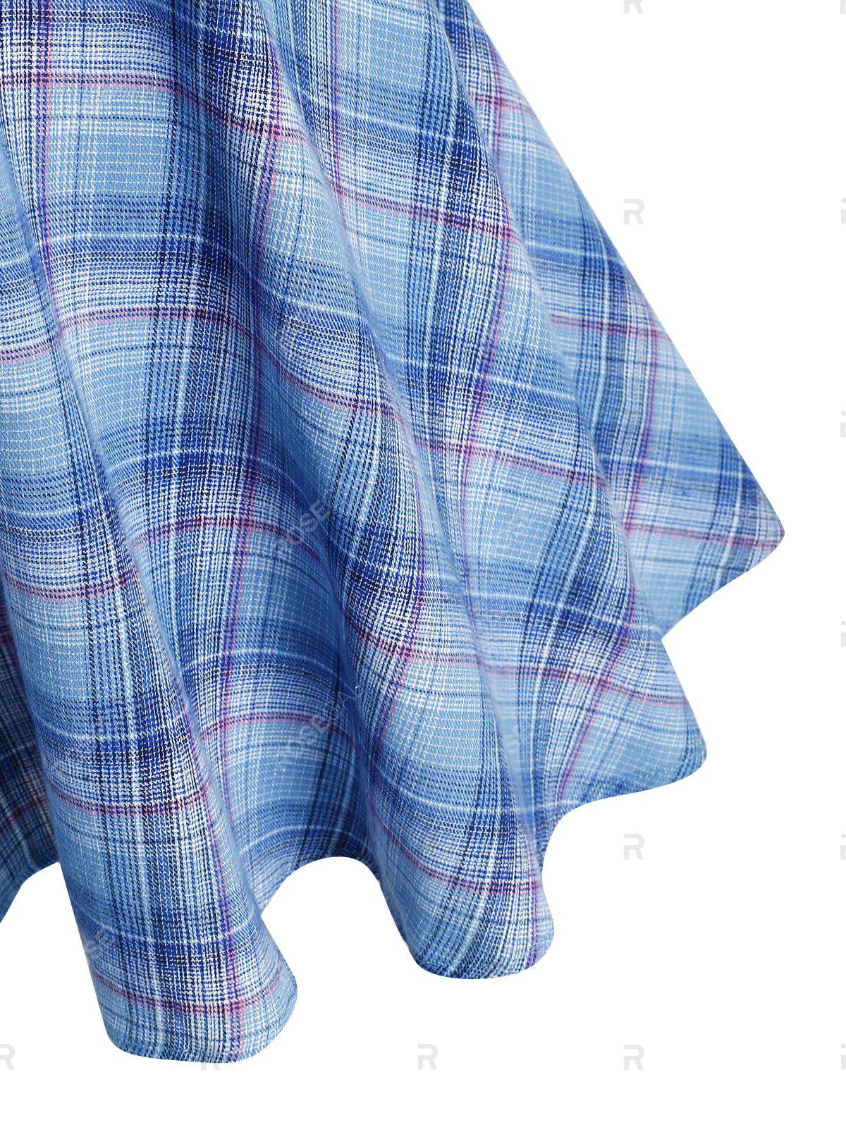 Plus Size Plaid A Line Skirt