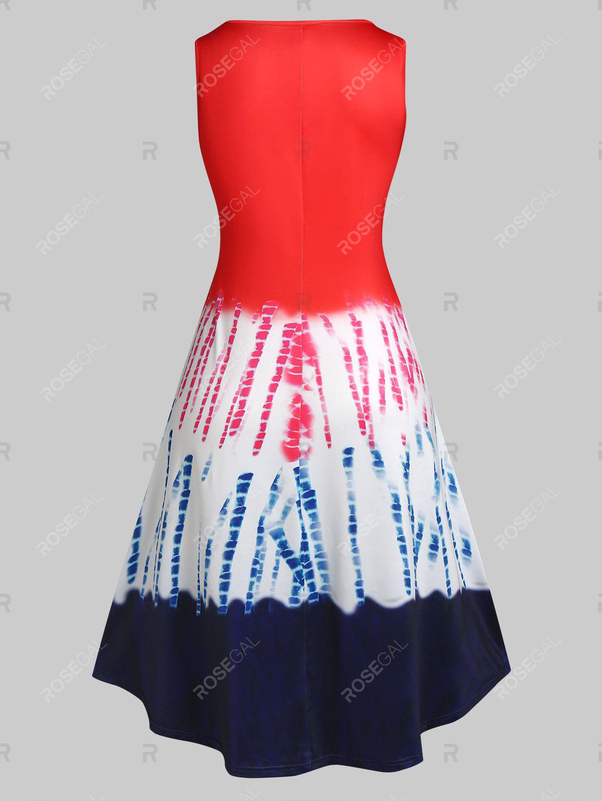 Plus Size Ombre Tie Dye Sleeveless Midi Dress