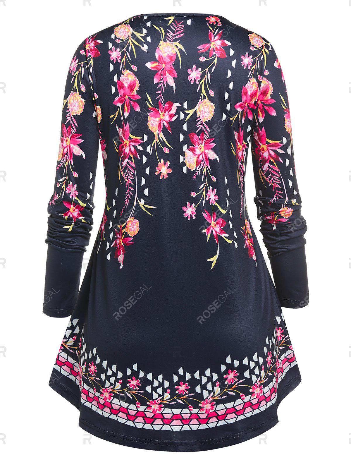 Plus Size Floral Print T-shirt