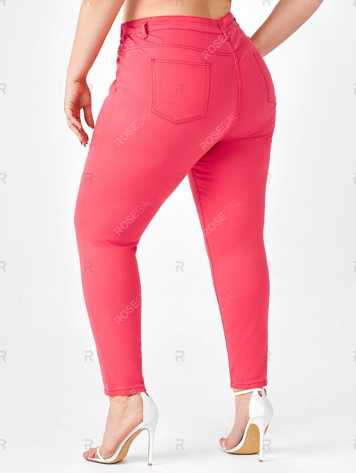 Plus Size High Waisted Ladder Cut Jeans