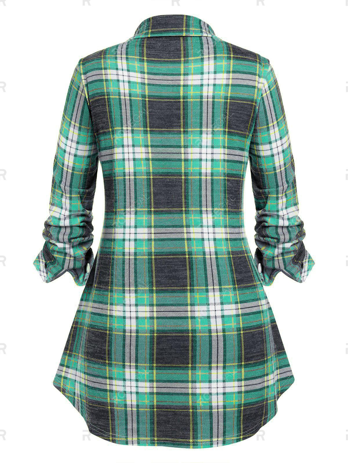 Plus Size Plaid Tunic Top