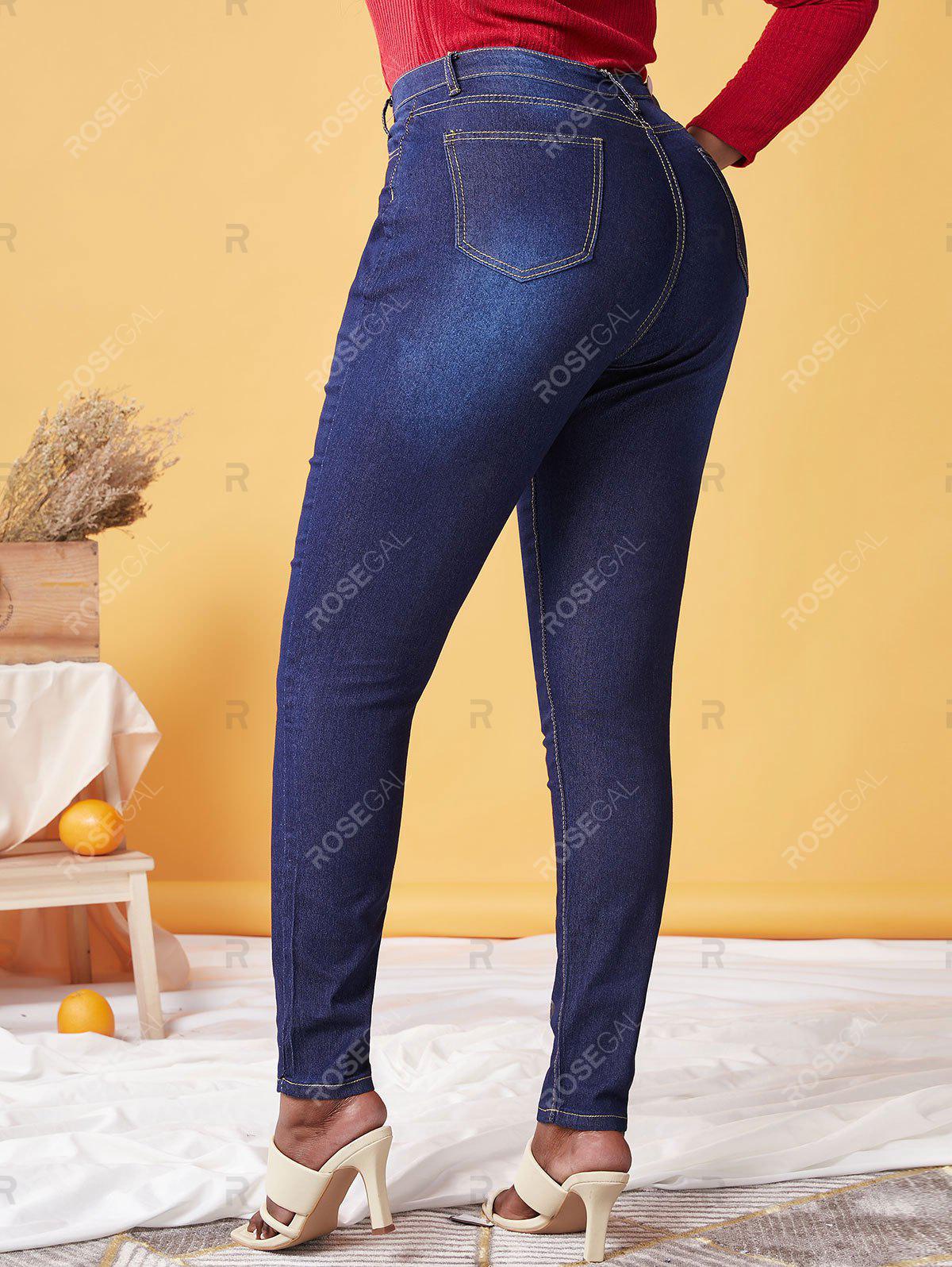 Plus Size Skinny Butterfly Print Jeans