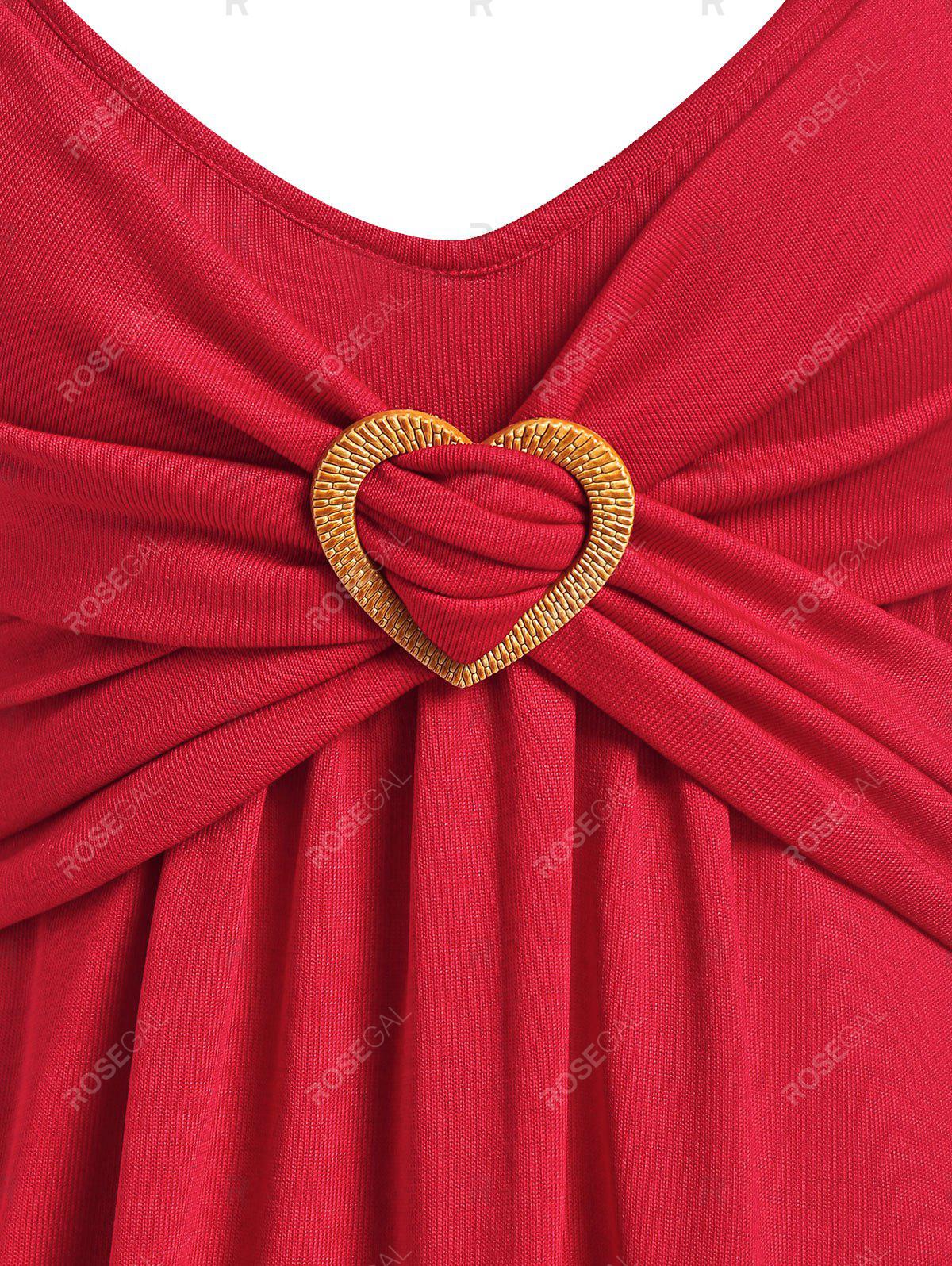 Plus Size Vintage Ruched Heart Ring Pin Up Dress