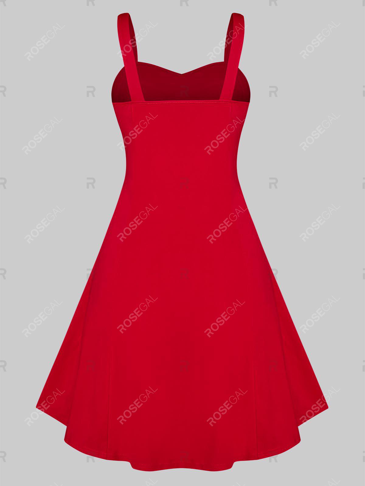 Plus Size Colorblock Bowknot Pin Up Dress