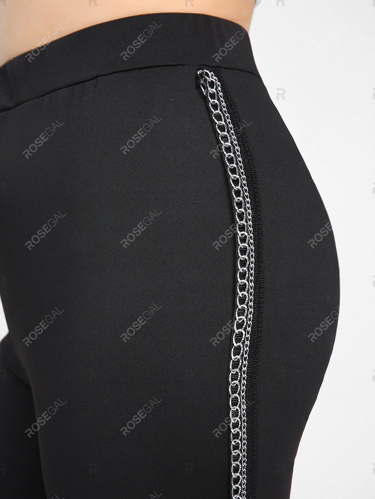 Plus Size Chains Embellished High Waisted Pants