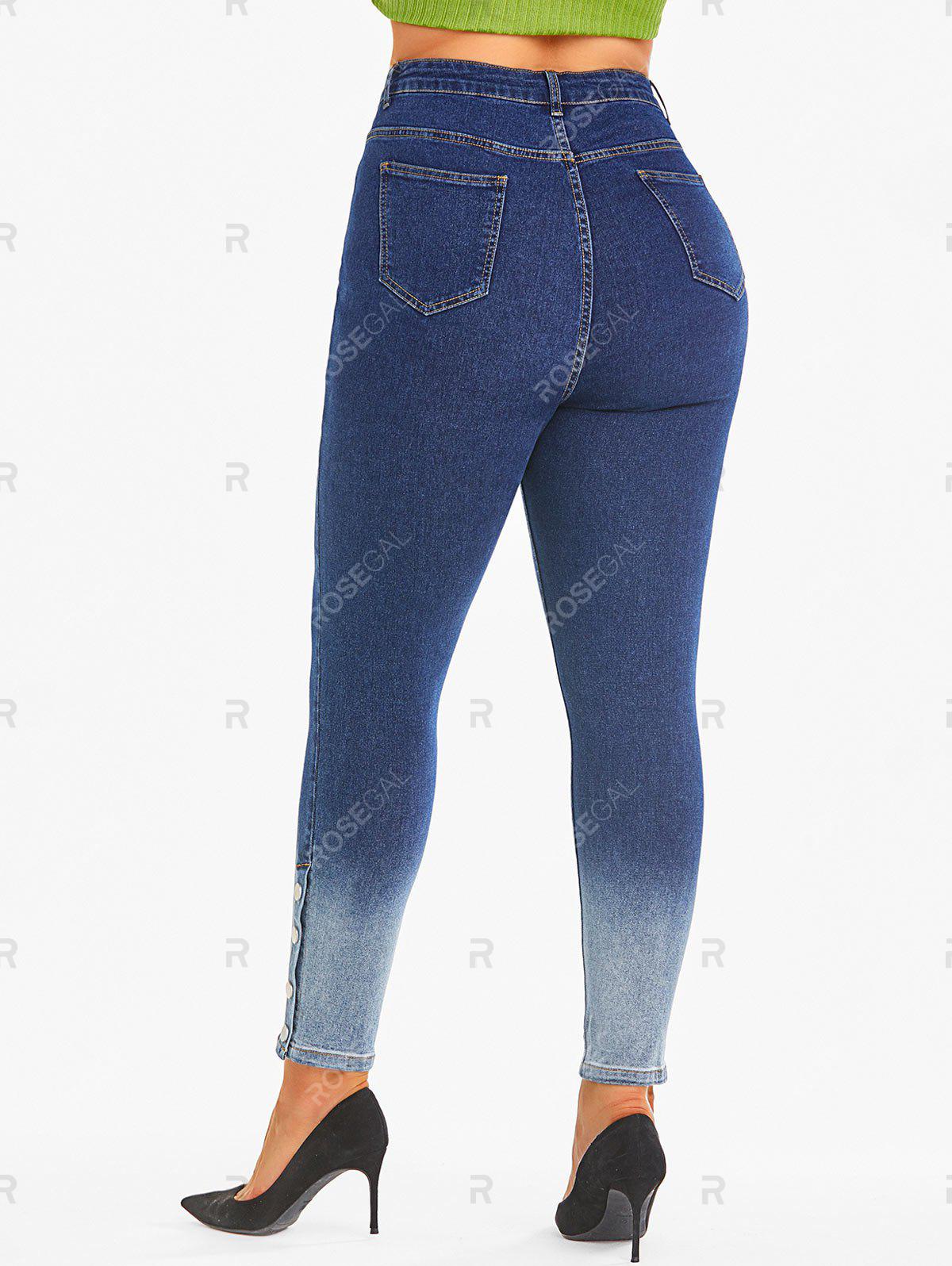 Plus Size Two Tone High Rise Jeans