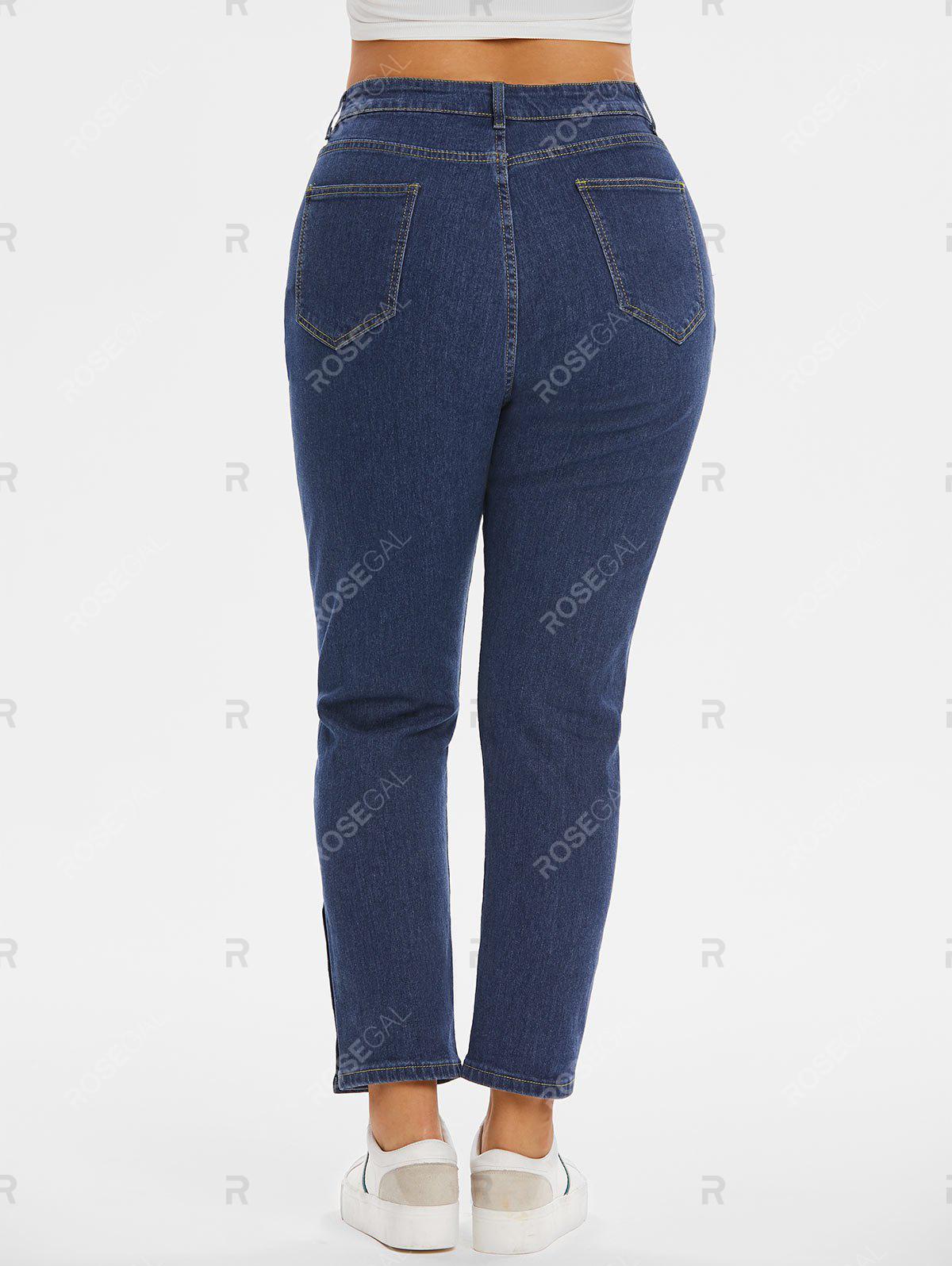 Plus Size Button Fly Skinny Jeans