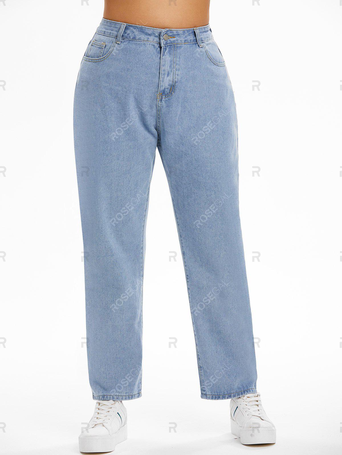 Plus Size Tapered Light Wash Jeans