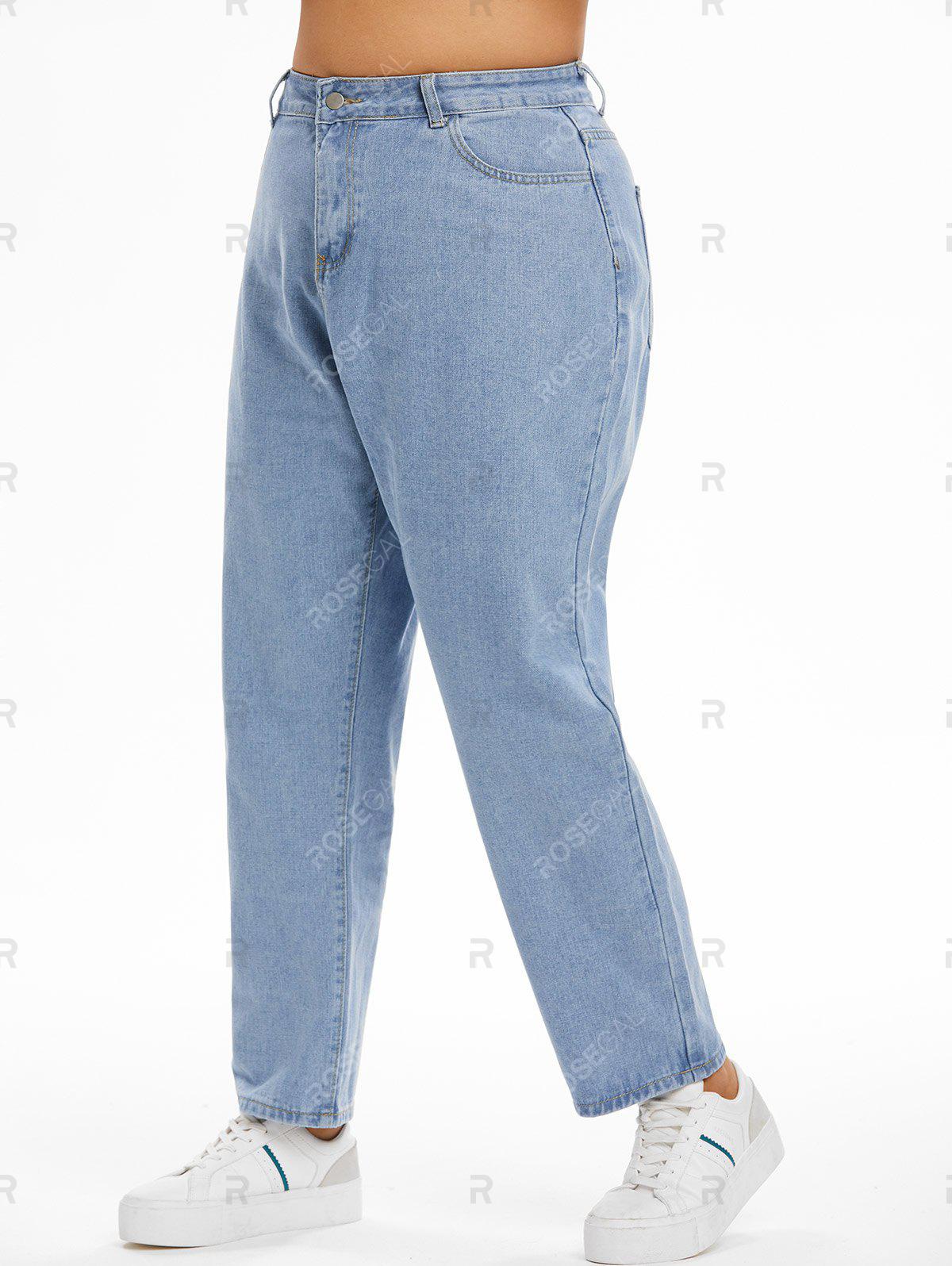 Plus Size Tapered Light Wash Jeans