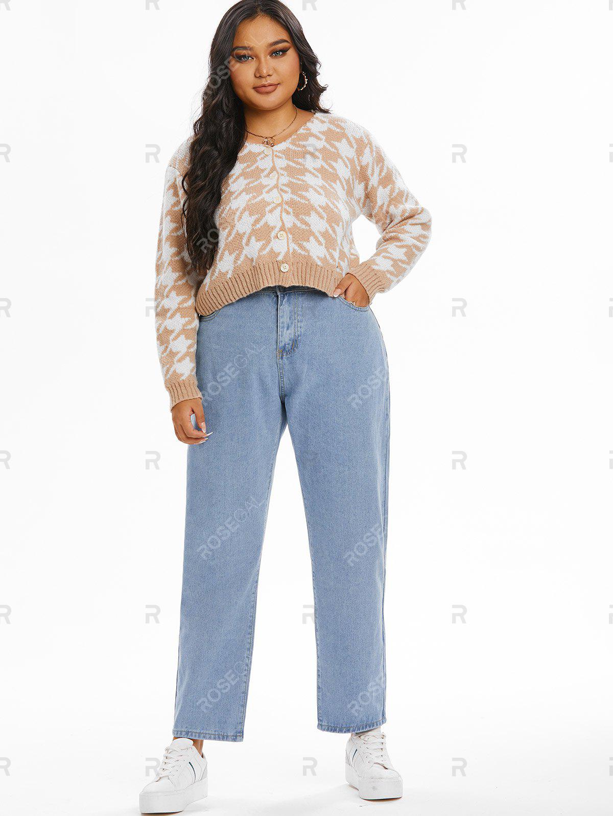 Plus Size Tapered Light Wash Jeans