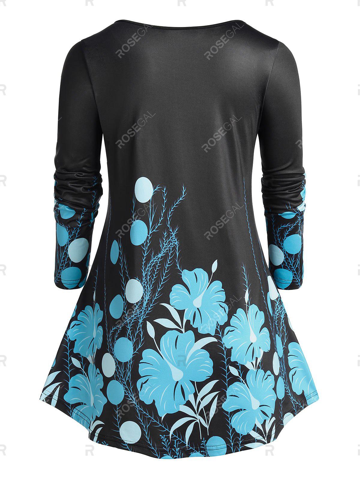 Plus Size Floral Print Tunic T-shirt