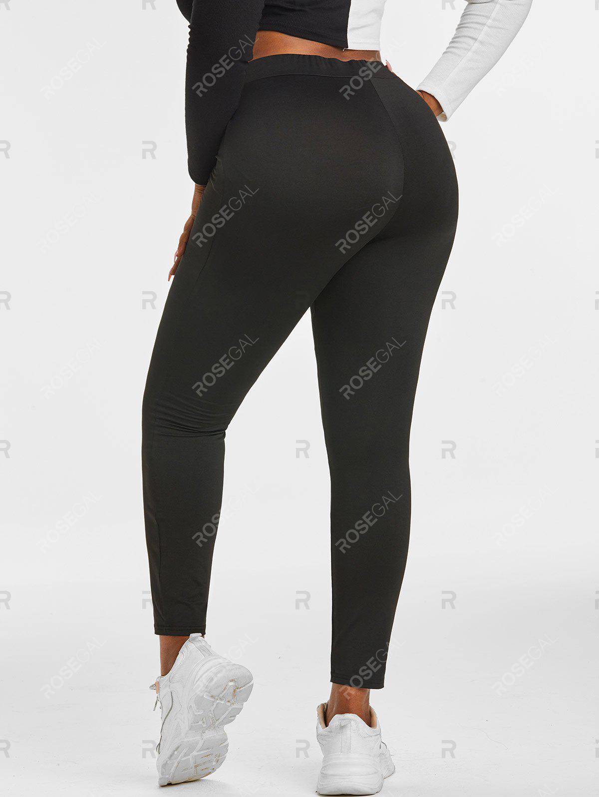 Plus Size High Rise Zippered Lace Up Pants