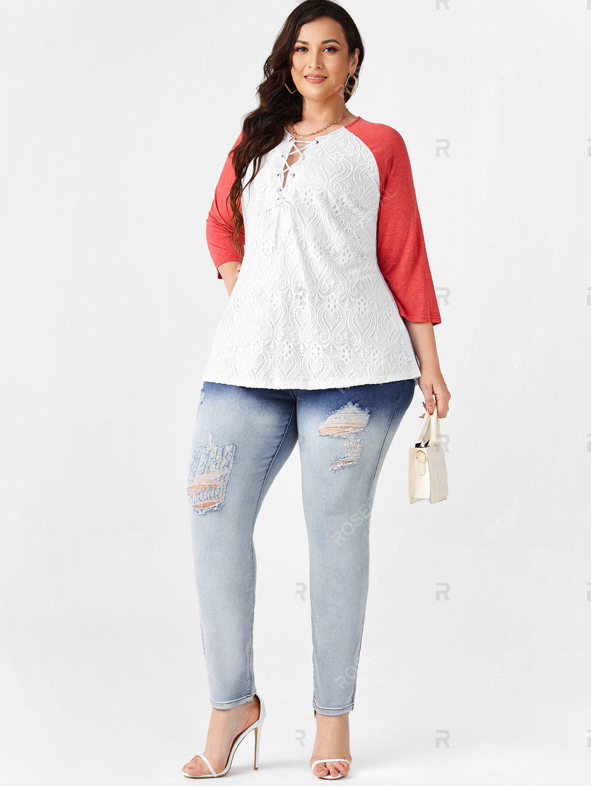 Plus Size Dip Dye Ripped Jeans