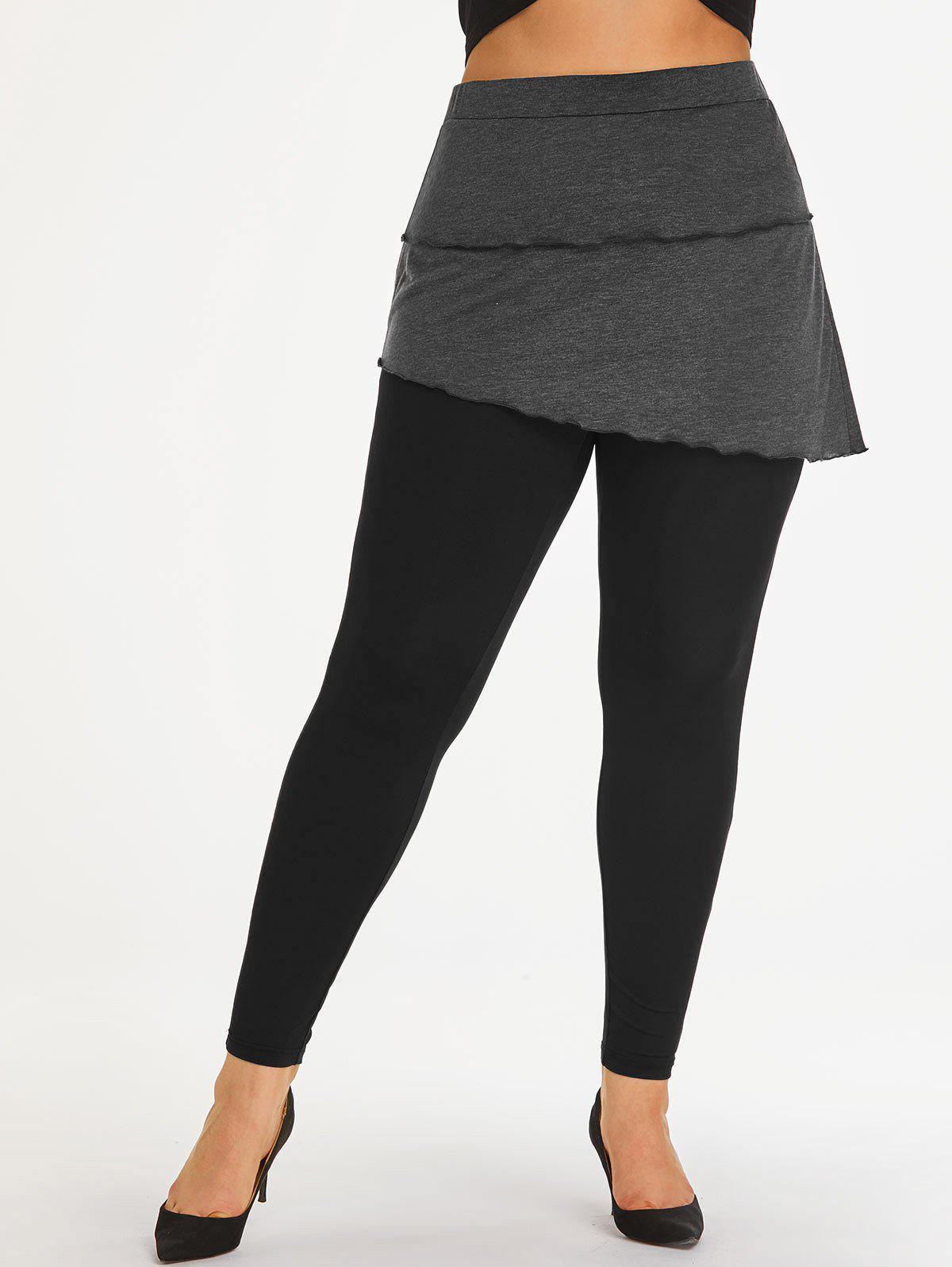 Plus Size Layered Overlay Skinny Pants