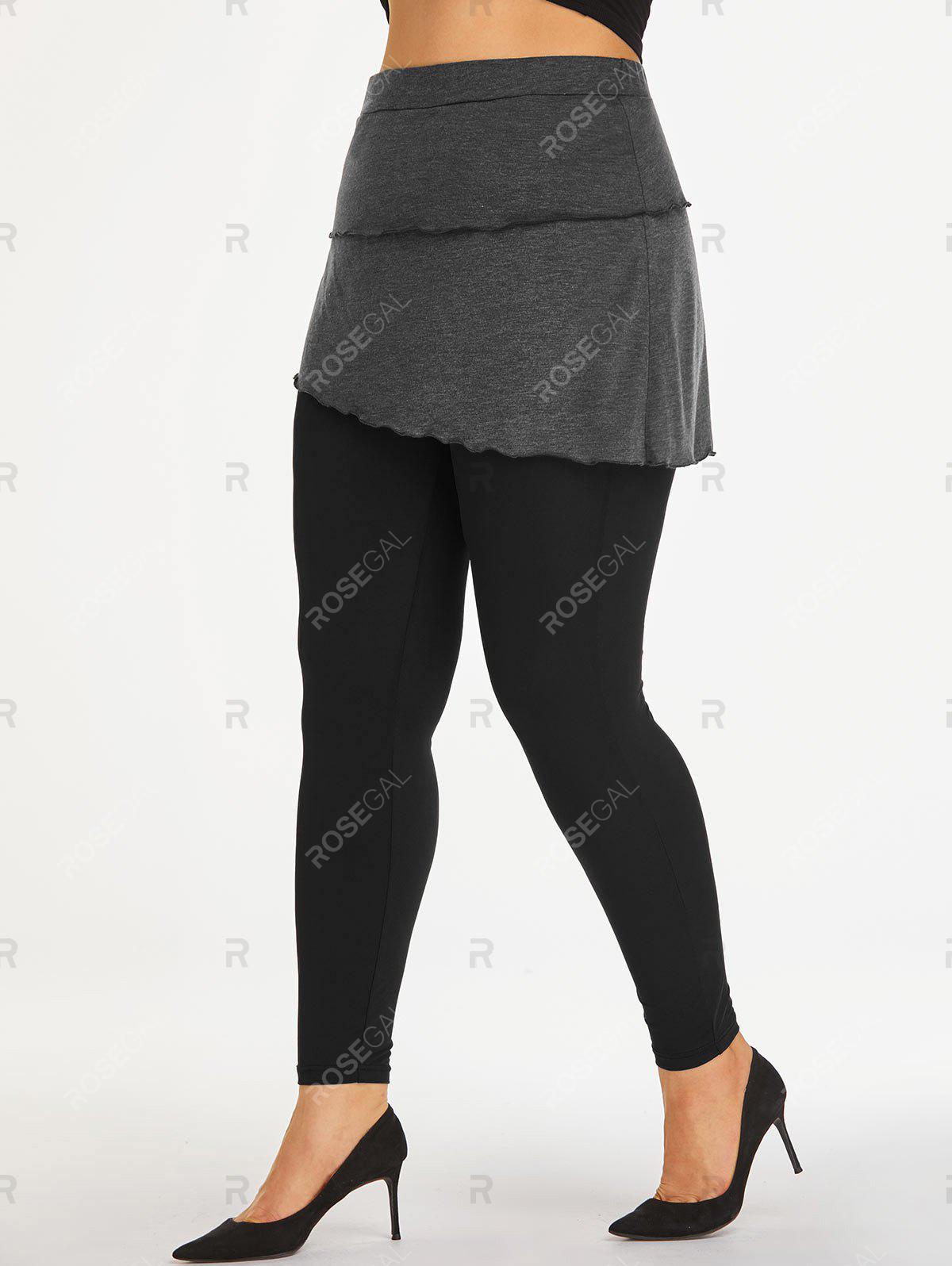 Plus Size Layered Overlay Skinny Pants