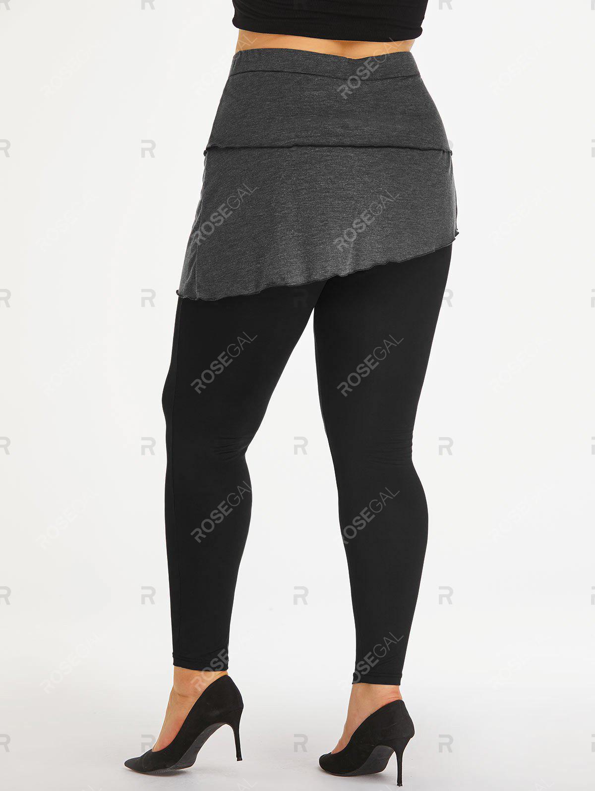 Plus Size Layered Overlay Skinny Pants