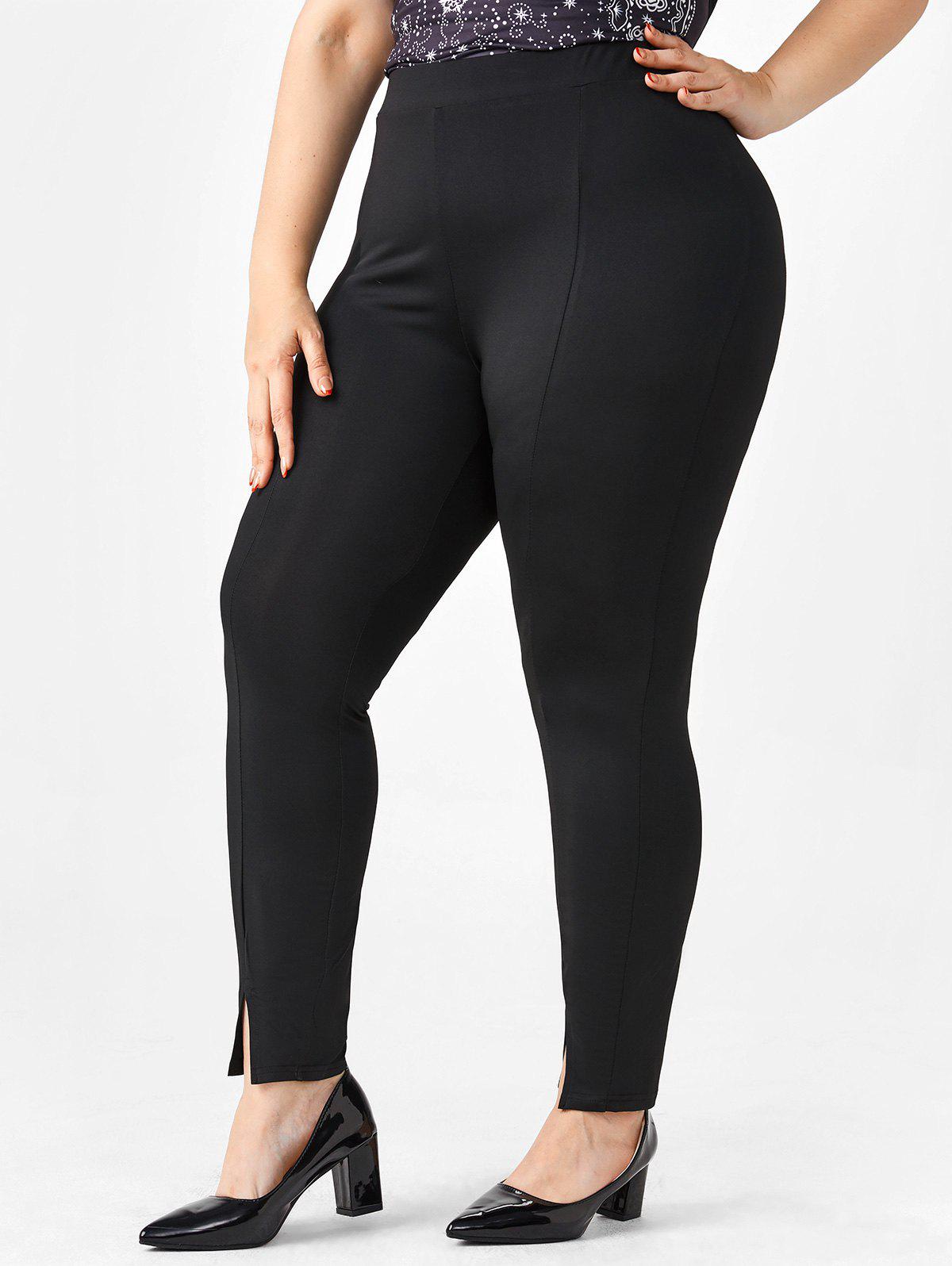 Plus Size Split Hem Leggings