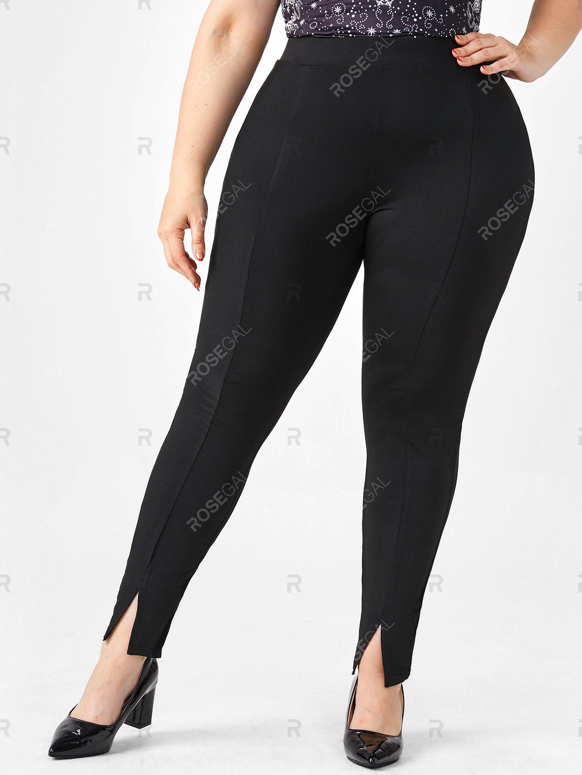 Plus Size Split Hem Leggings