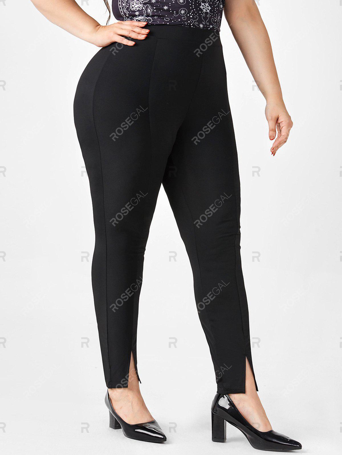 Plus Size Split Hem Leggings