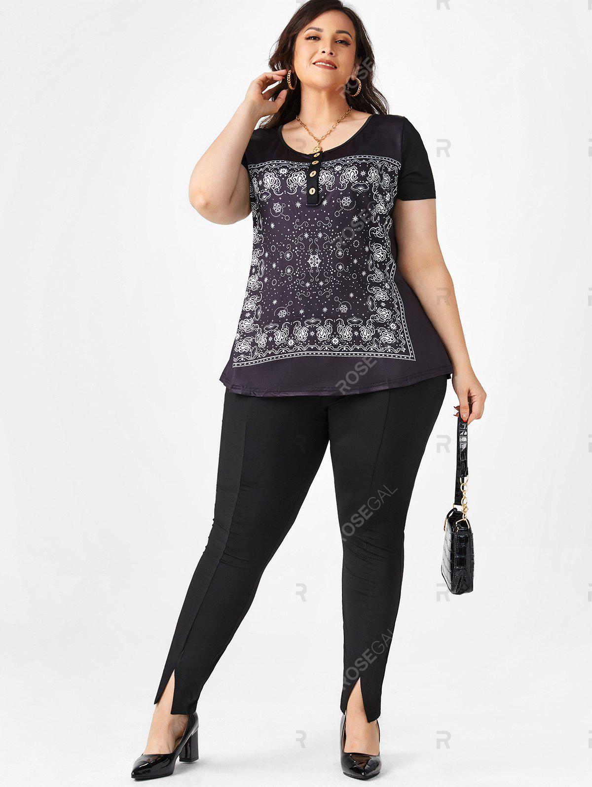 Plus Size Split Hem Leggings