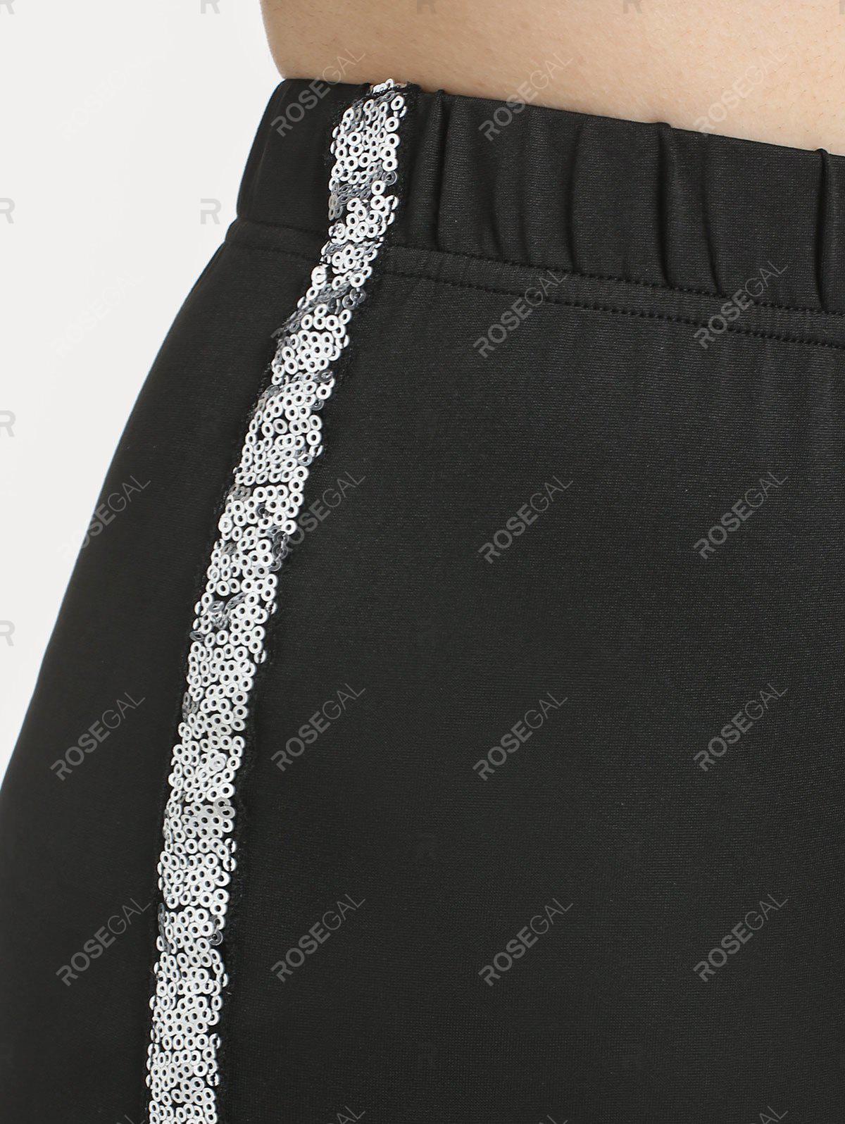 Plus Size & Curve High Waisted Sequin Capri Pants