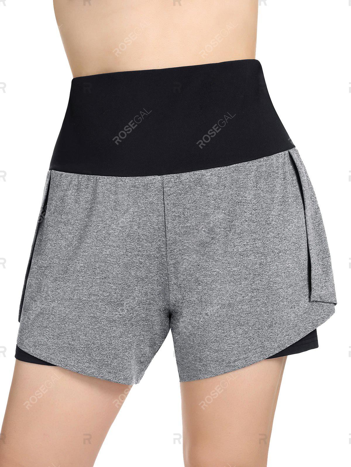 Plus Size High Waisted 2 in 1 Shorts