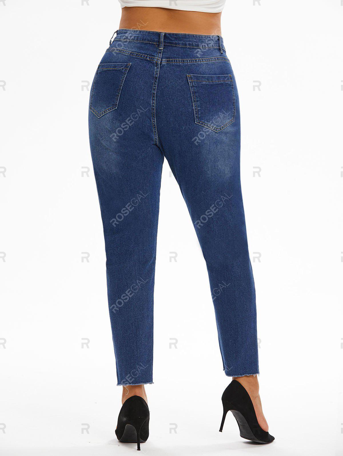 Plus Size Raw Hem Skinny Jeans