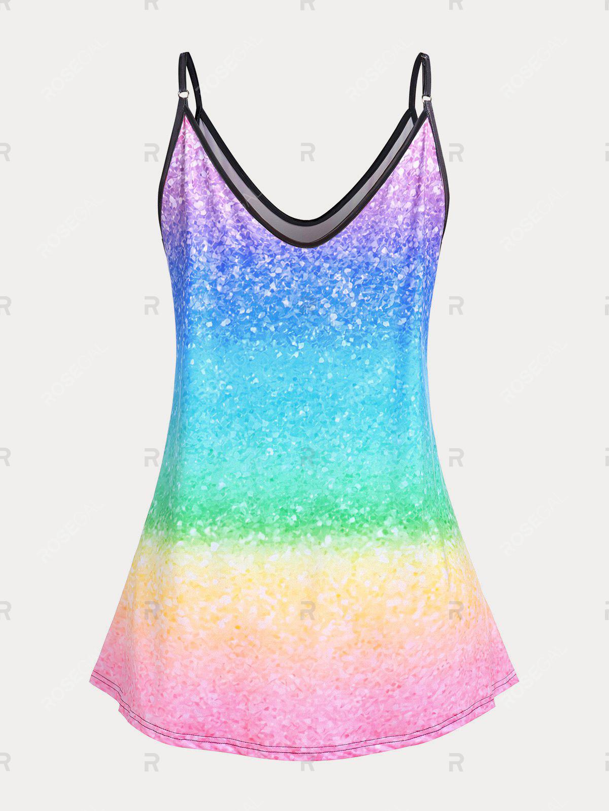 Pastel Ombre Color Plus Size & Curve Camisole