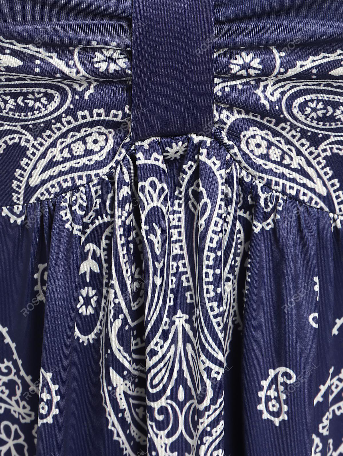 Plus Size & Curve Paisley Pattern A Line Dress