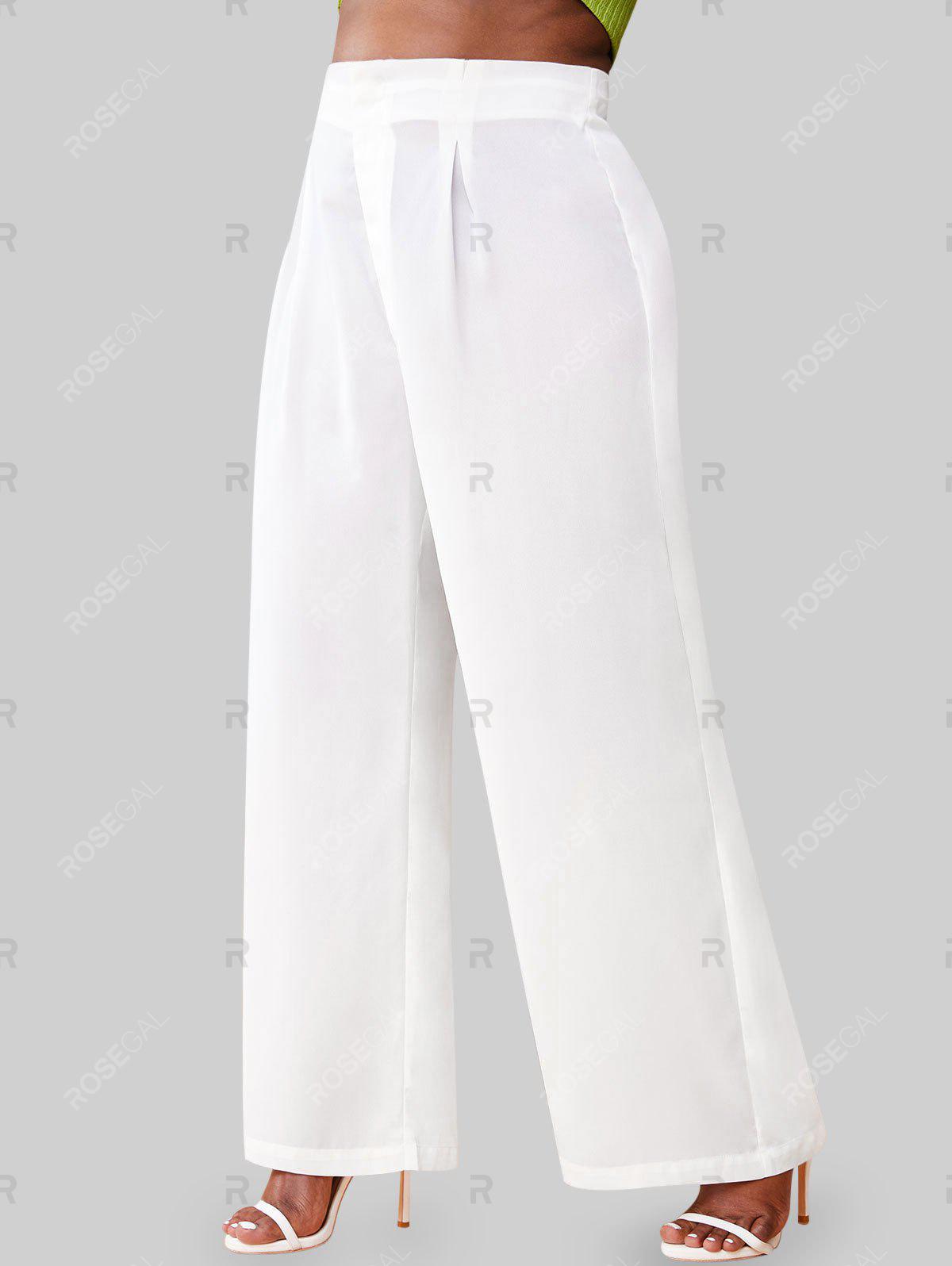 Plus Size High Waisted Pleated Wide Leg Pants