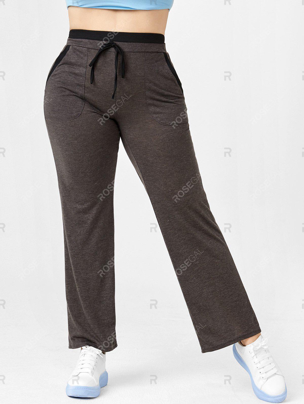 Plus Size & Curve High Double Waist Pull On Pants