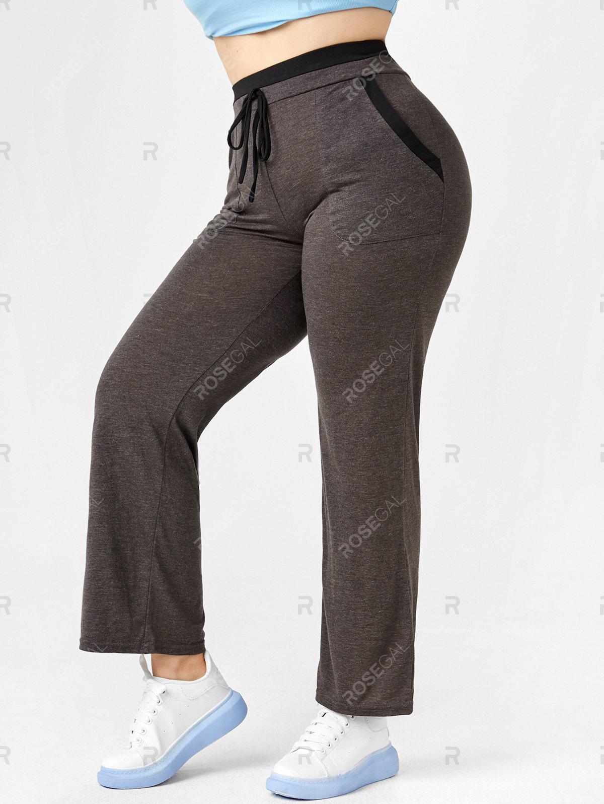 Plus Size & Curve High Double Waist Pull On Pants