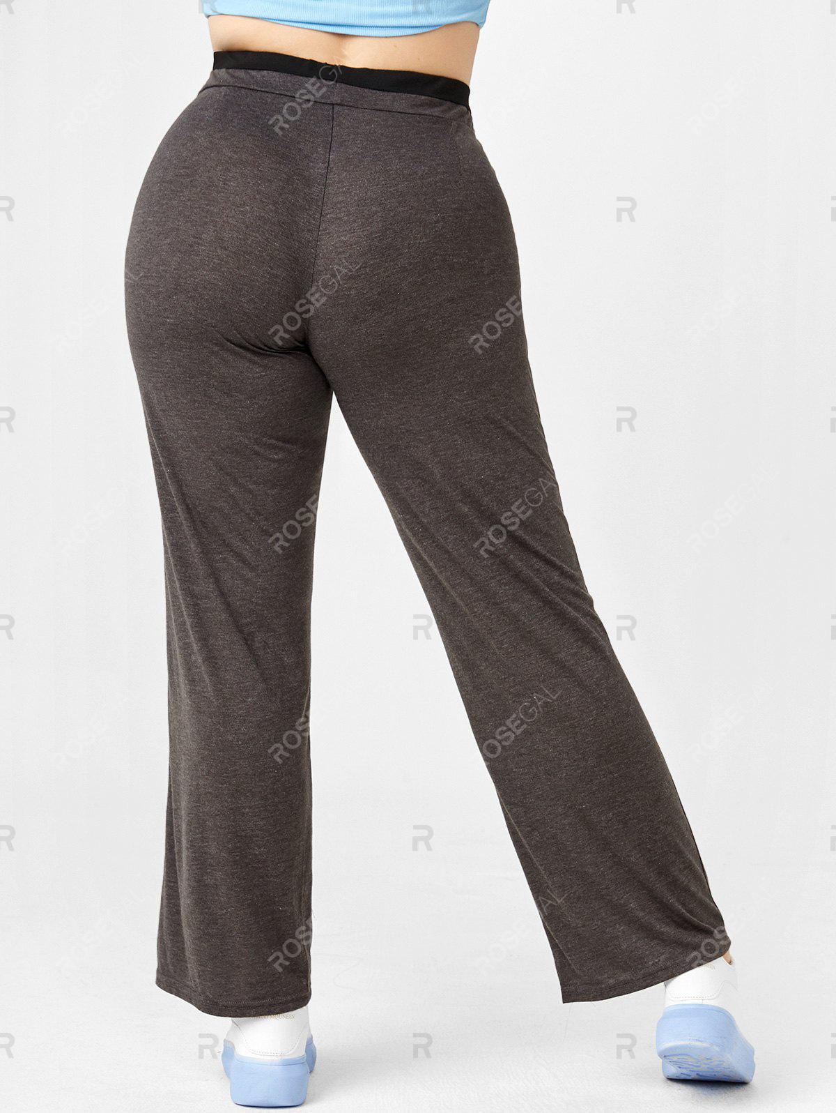 Plus Size & Curve High Double Waist Pull On Pants