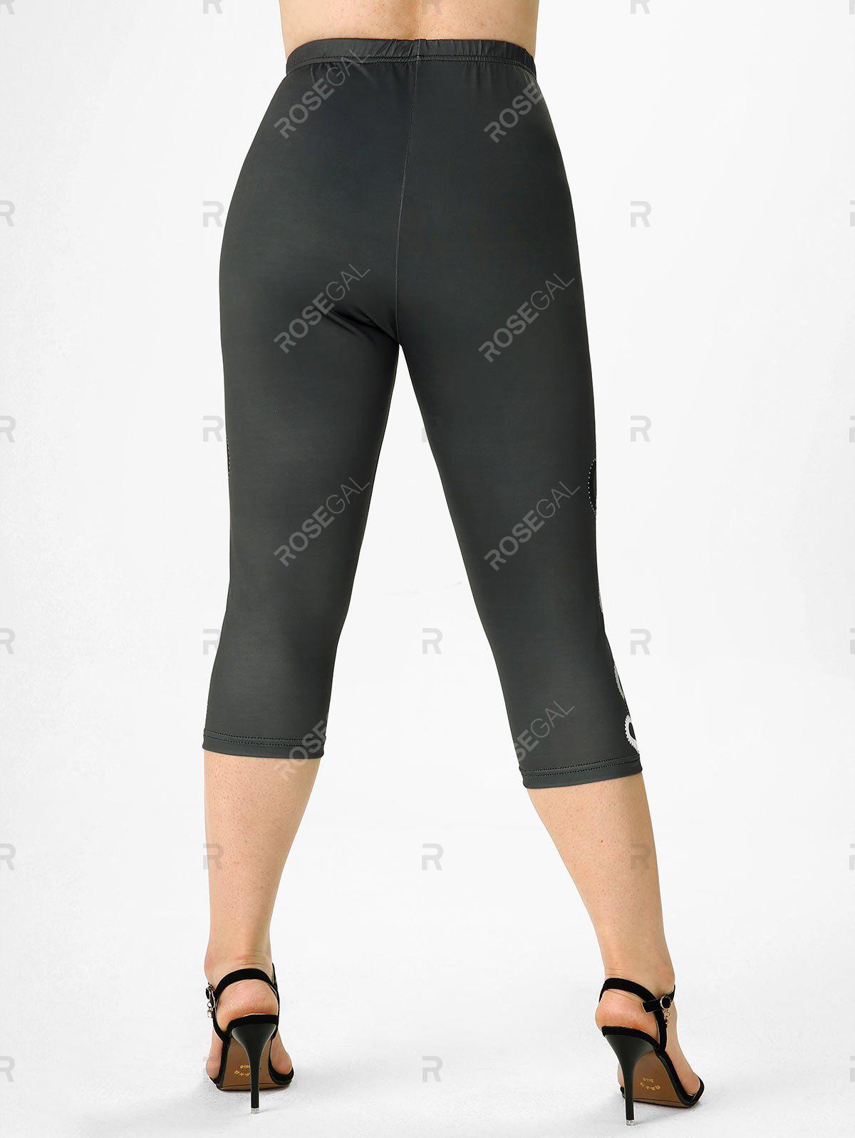 Heart Solid High Waisted Plus Size Leggings