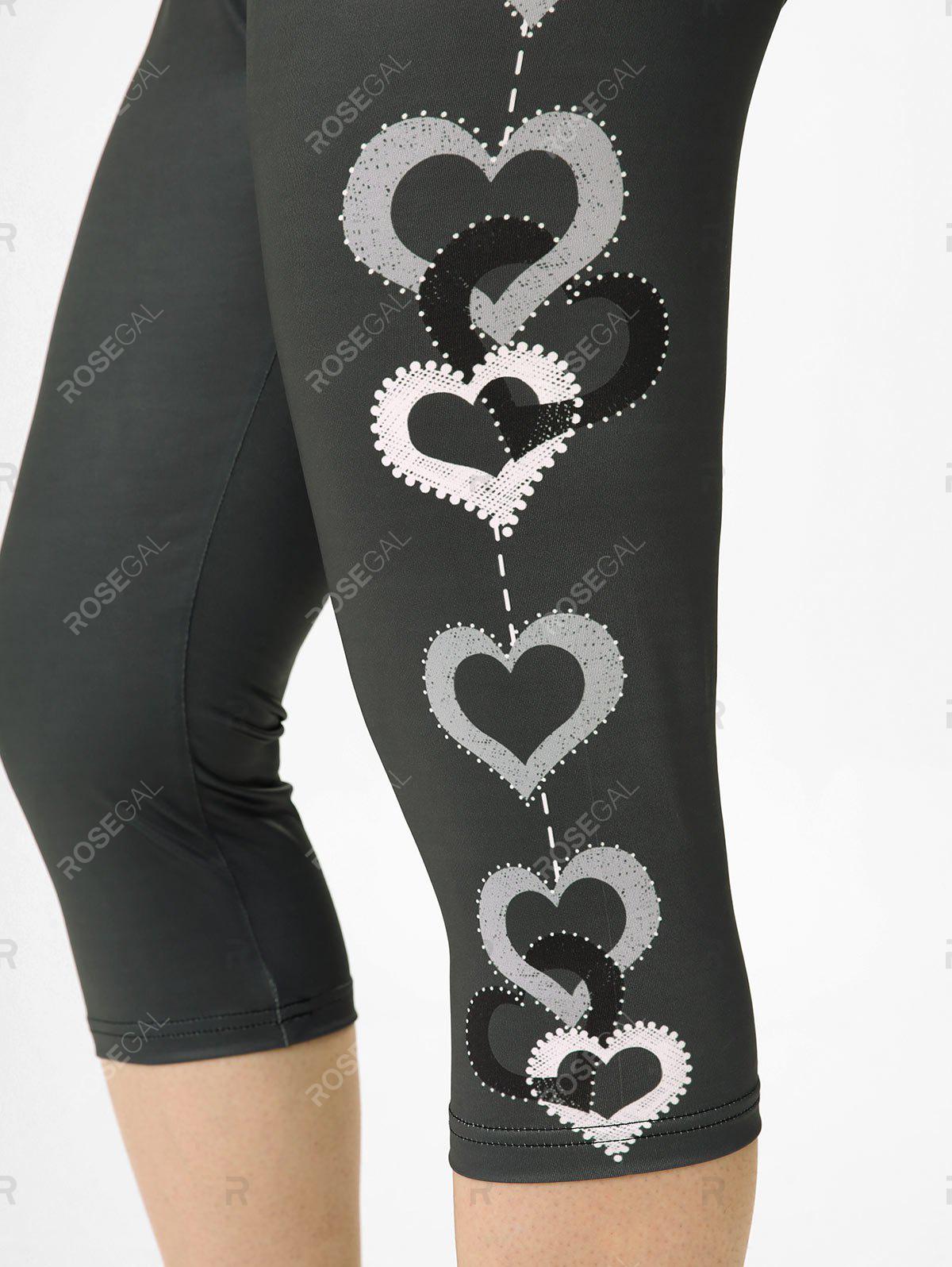 Heart Solid High Waisted Plus Size Leggings