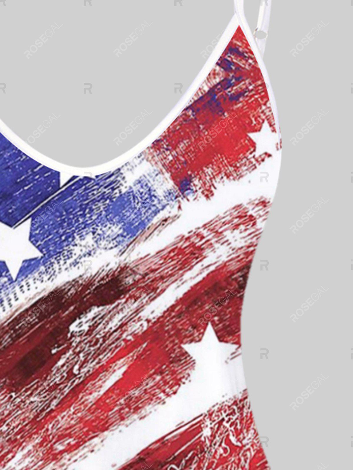 Plus Size & Curve American Flag Print Patriotic Tank Top