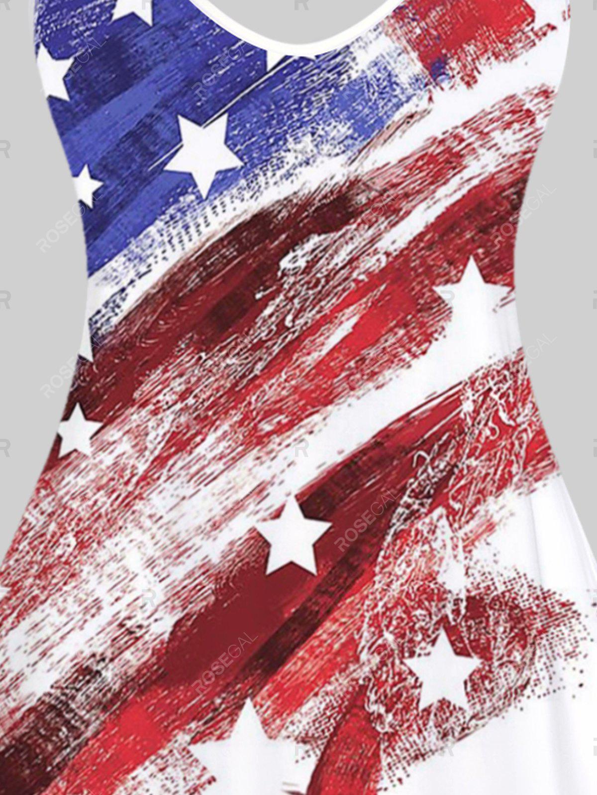 Plus Size & Curve American Flag Print Patriotic Tank Top