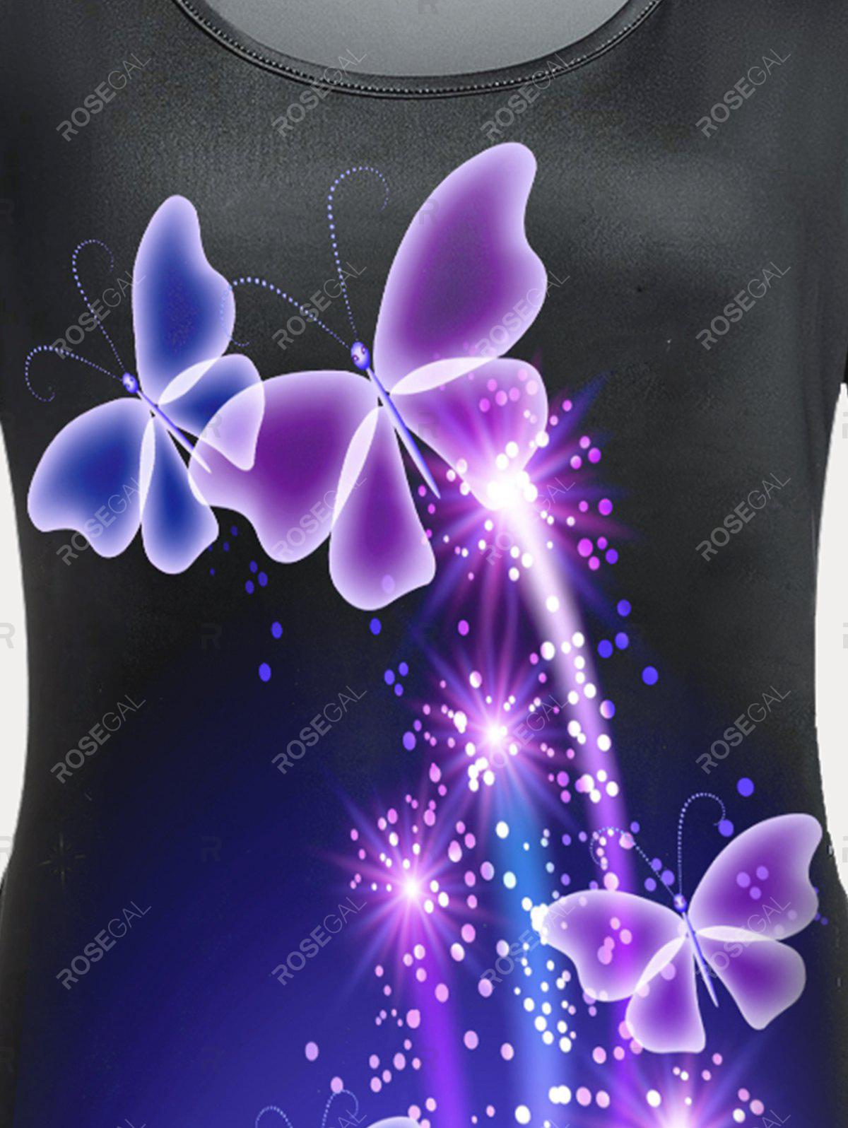 Plus Size & Curve Butterfly Print T-shirt