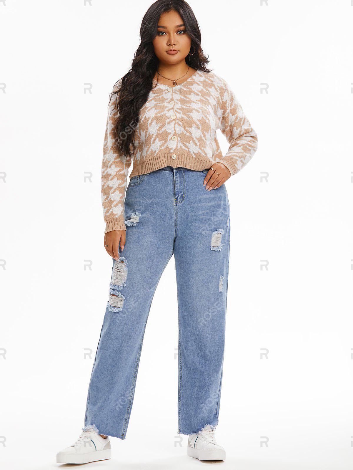 Plus Size & Curve Ripped Baggy Jeans