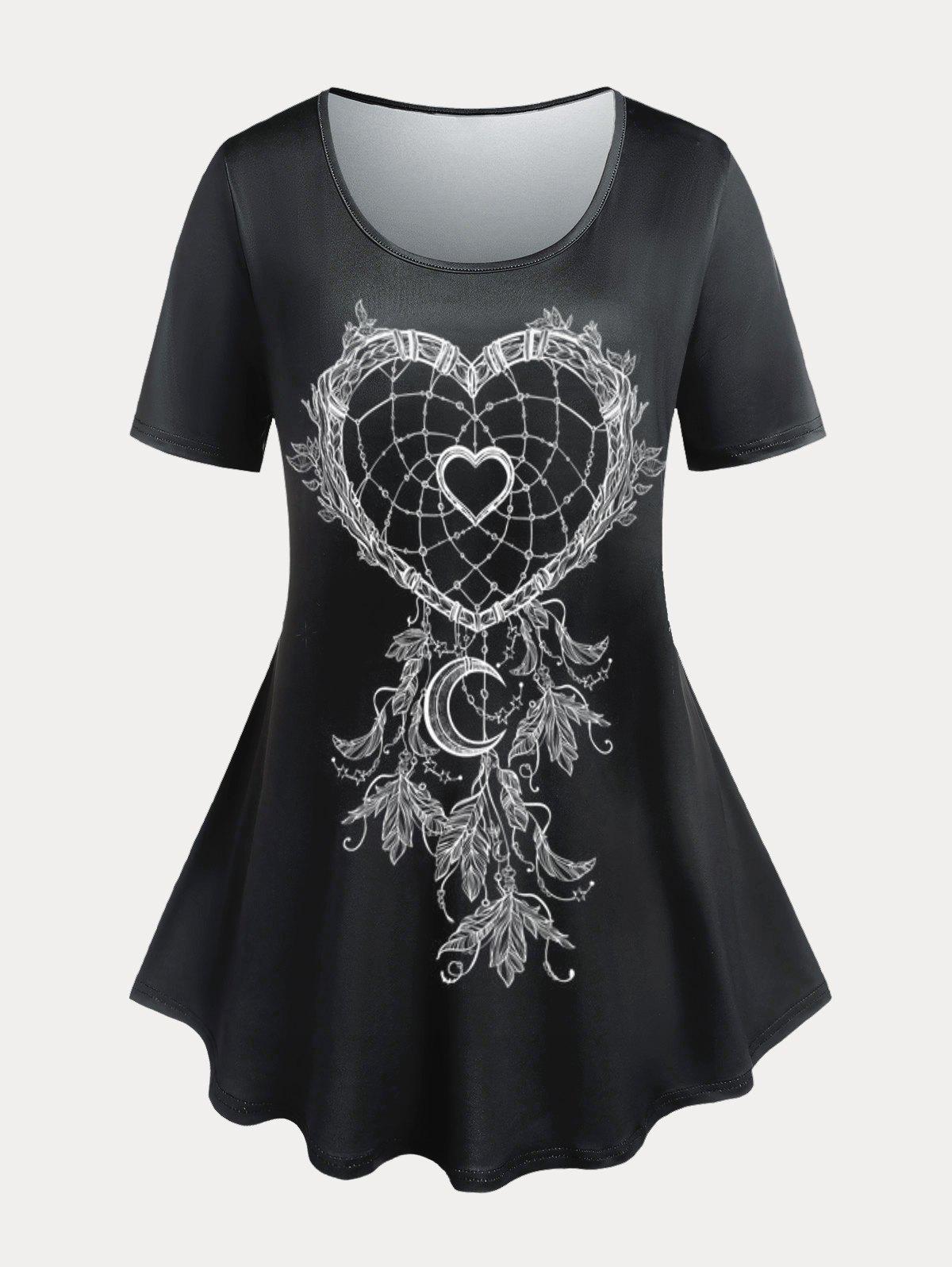 Plus Size & Curve Dreamcatcher Print Basic Tee