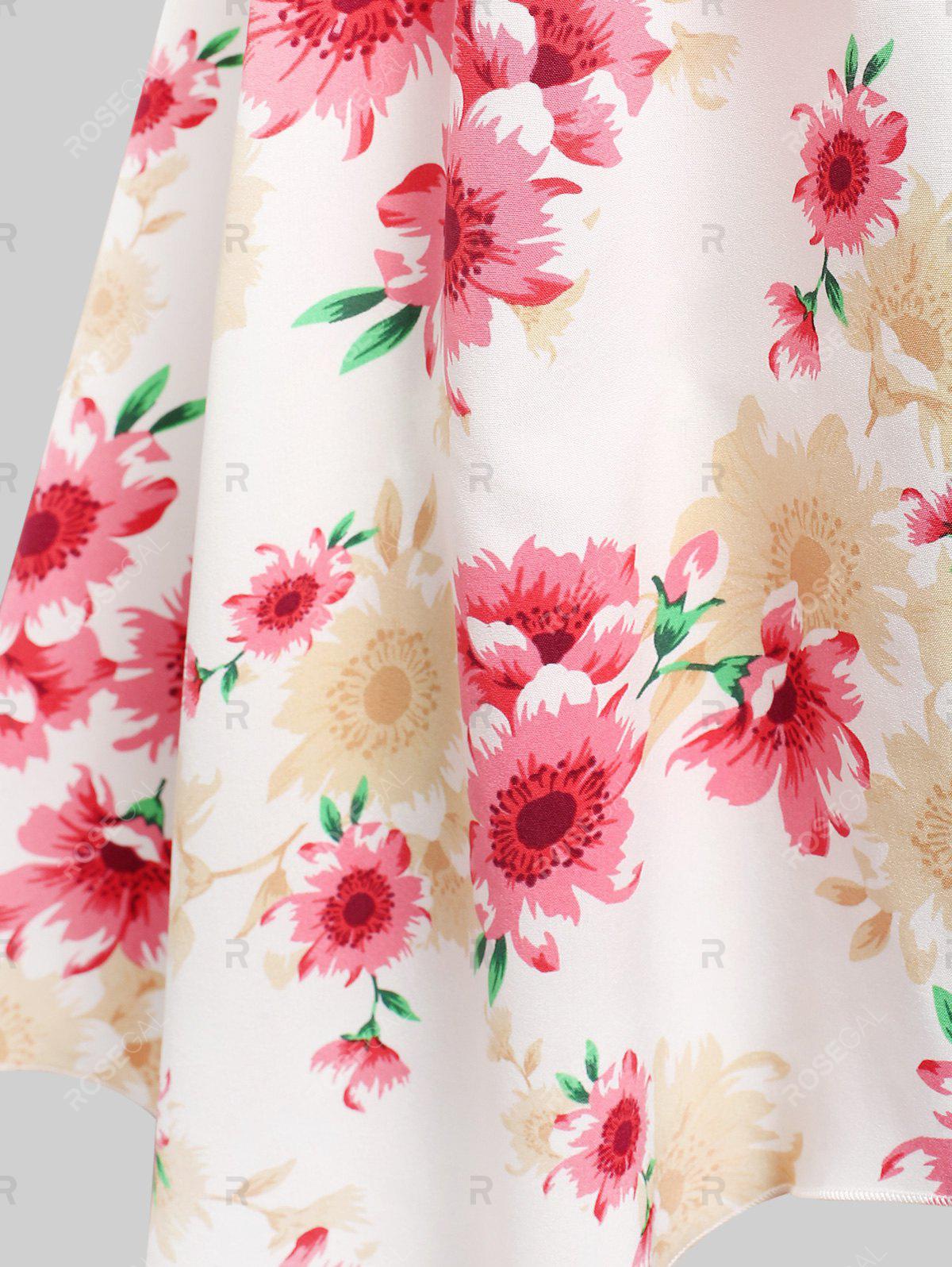 Floral Print Handkerchief Plus Size & Curve T-shirt