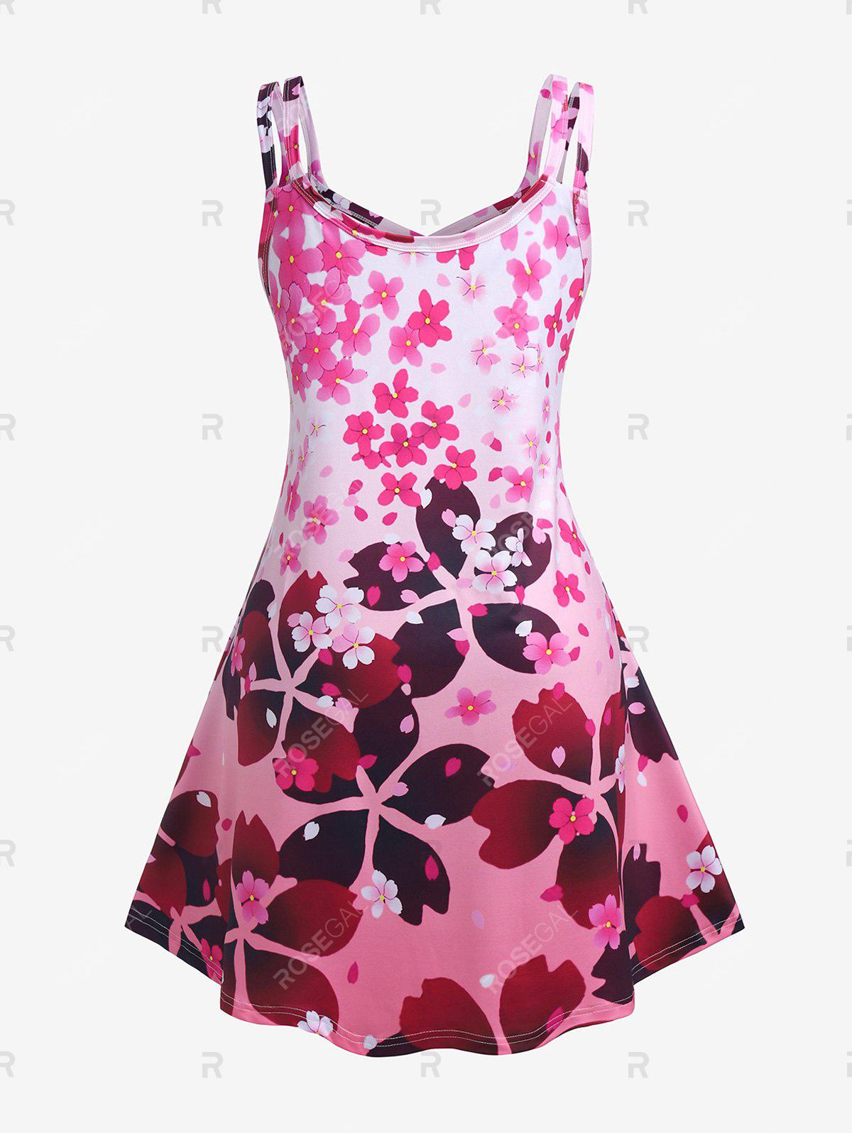 Plus Size & Curve Crisscross Floral Sleeveless Dress