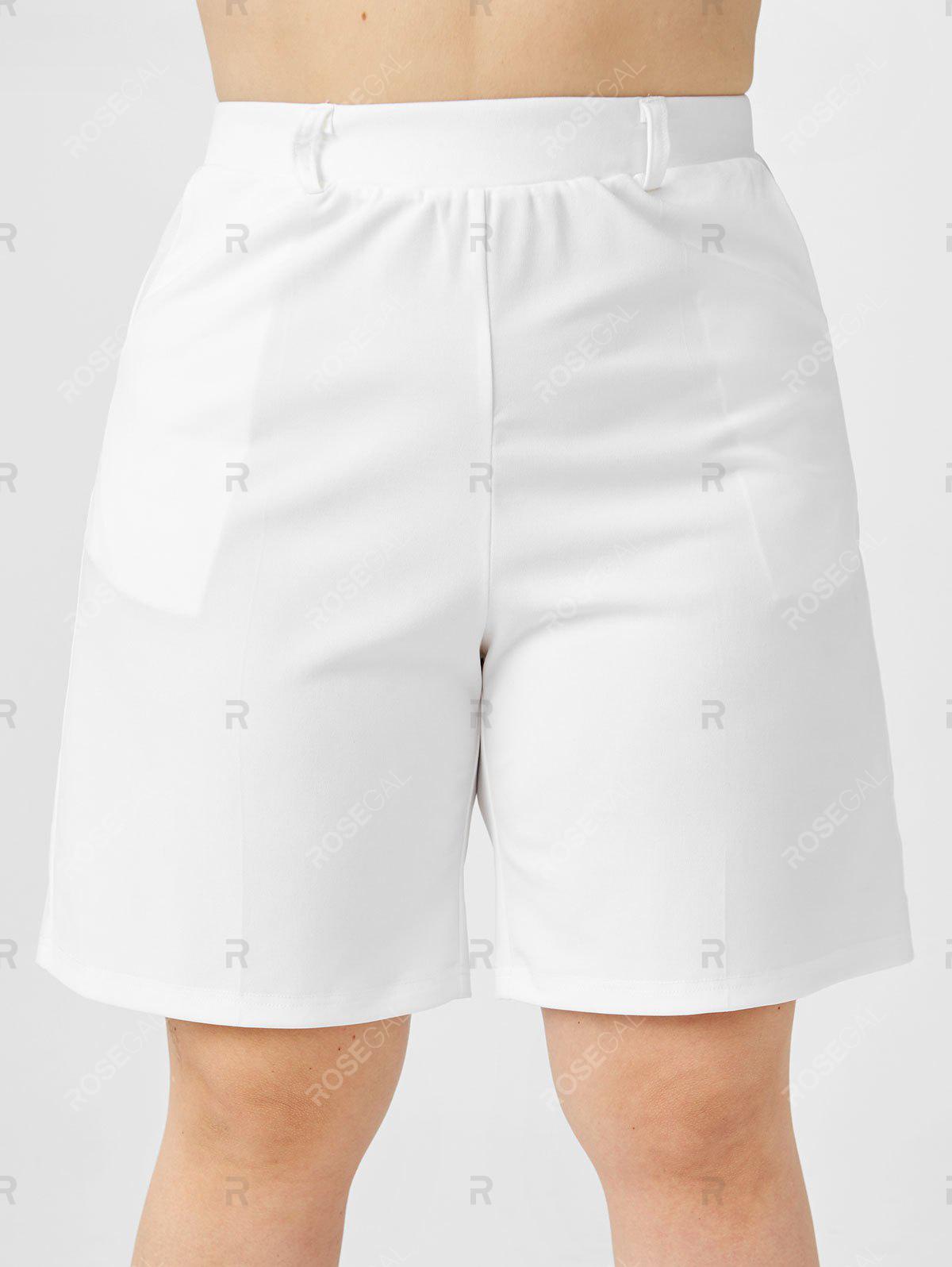 Plus Size & Curve Pocket High Waisted Bermuda Shorts